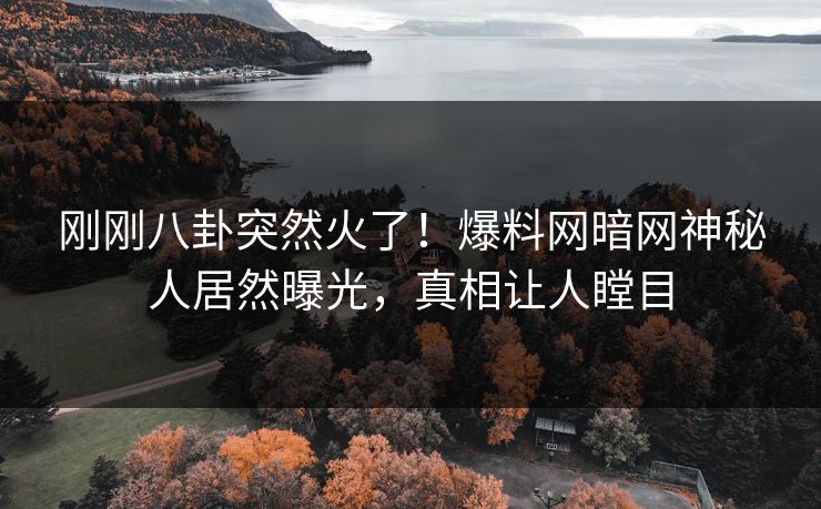 刚刚八卦突然火了！爆料网暗网神秘人居然曝光，真相让人瞠目