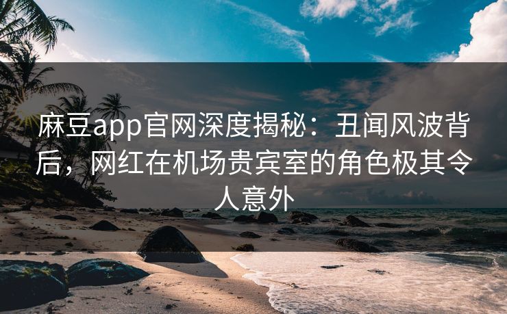 麻豆app官网深度揭秘:丑闻风波背后,网红在机场贵宾室的角色极其令人意外 麻豆app官网深度揭秘:丑闻风波背后,网红在机场贵宾室的角色极其令人意外